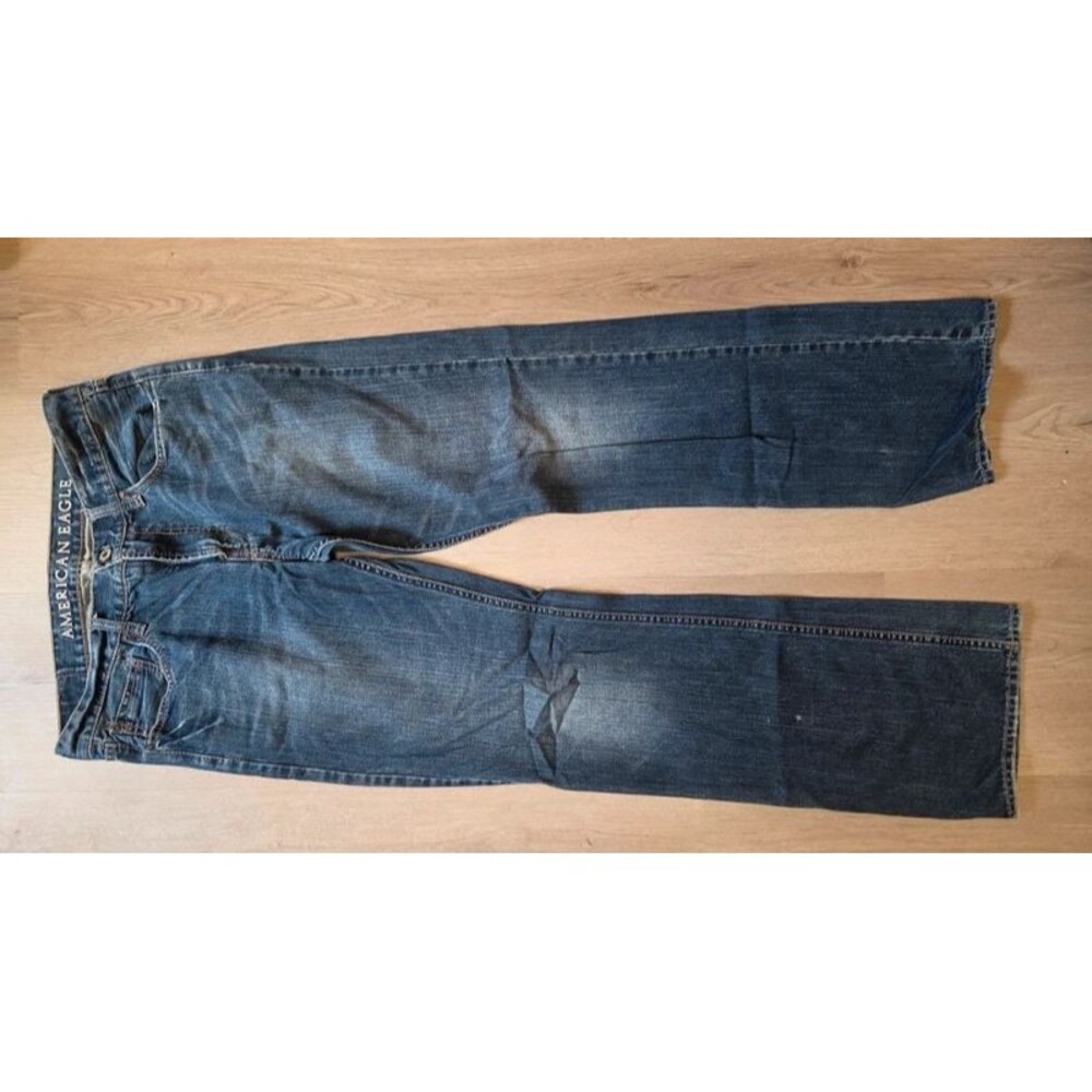 American Eagle Low Rise Bootcut Jeans – Men's 32x34 Medium/Dark Wash Denim